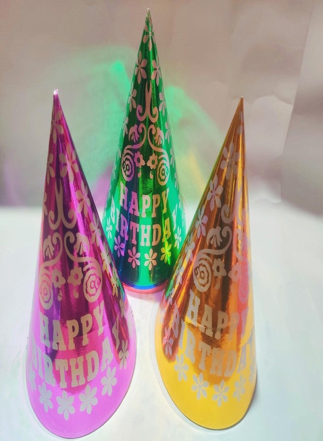 AMAROBA Happy Birthday cap for kids, Party Hat for Kids, Children Cone birthday Caps, Happy Birthday plain printed cap(MULTI COLOUR, PACK OF 10 PC) - Image 4